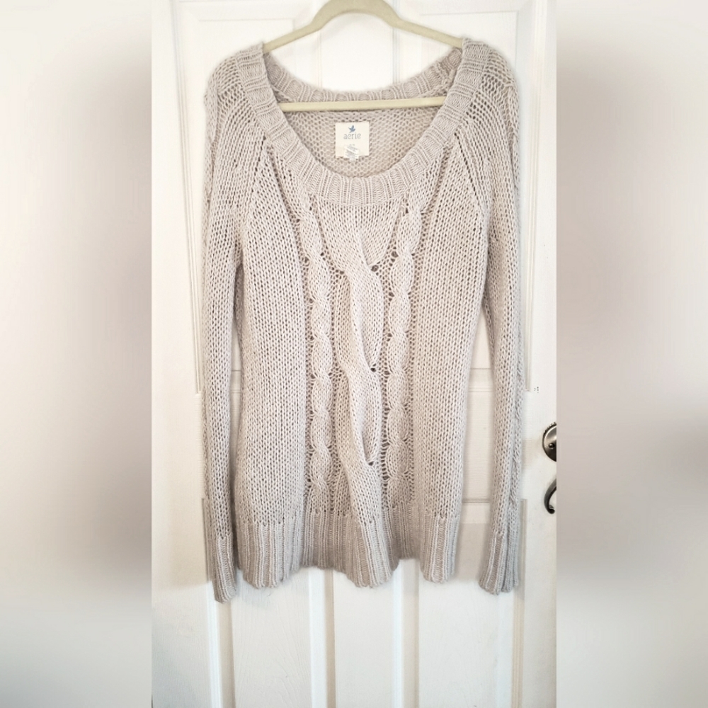 AERIE Knit Sweater Gray